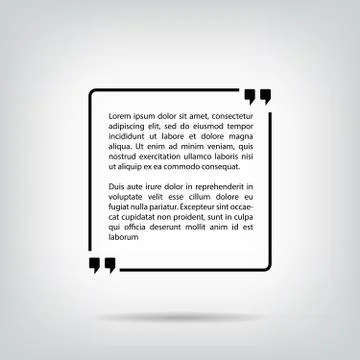 Text quote bubble square white background with shadows Stock Illustration