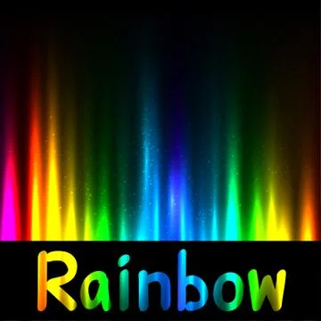 Text rainbow on color dark background Stock Illustration