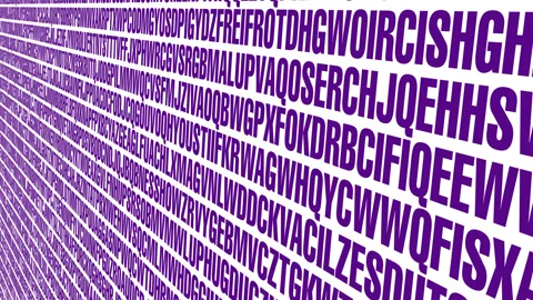 Text random alphabet letters on white background create typographic chaos Stock Footage 260788628