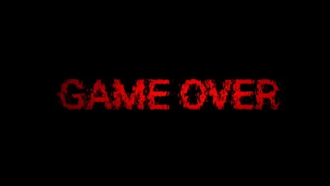 Text reading game over appears with a digital glitch and distortion effect Stock Footage 337085210
