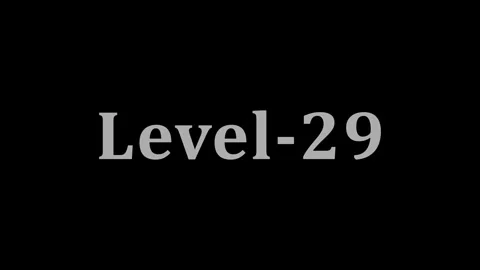 Text reads level 29 in uppercase letters on black background. Stock-Footage 337805095