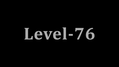 Text reads Level-76 on black background, conveying a sense of progress or c.. Vídeo Stock 337805018
