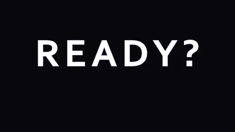 Text 'READY?' with light effect transitions in darkness for promotional conte Stock-Footage 343409168