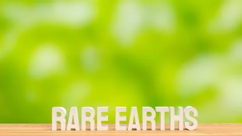 The text rear earths for material made ev car  battery concept 3d rendering Stock Illustration