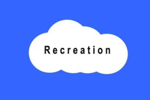 Text recreation on white cloud on blue background Stock Illustration