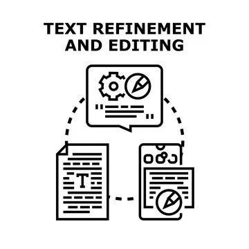 Text refinement and editing process for content Stock Illustration