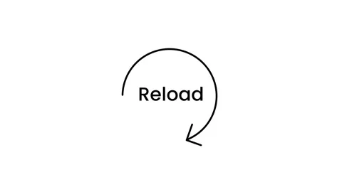 Text Reload Button Circular Arrow Outlined White Stock Footage 335576579