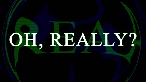 Text repeating OH REALLY with green glowing distortion on black background Stock Footage 344297503