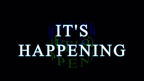 Text reveal with glowing particles in dark background for event announcements Stock Footage 344035388