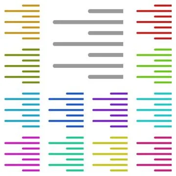 Text, right multi color icon. Simple thin line, outline vector of Text editor Stock Illustration