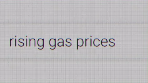 Text Rising Gas Prices typing in search engine screen animation in 4k Stock Footage 280673875