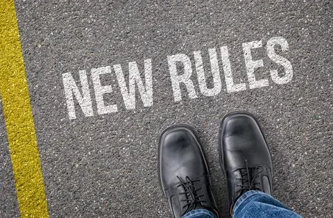 Text on the road - New Rules Stock Photos