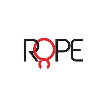 Text rope simple logo vector Illustrazione stock