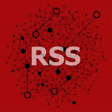 Text Rss. web design concept . Abstract background with connecting dots and l 스톡 일러스트