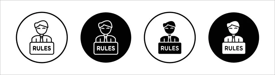 Text rules flat line icon set. Text rules Thin line illustration vector Stock Illustration