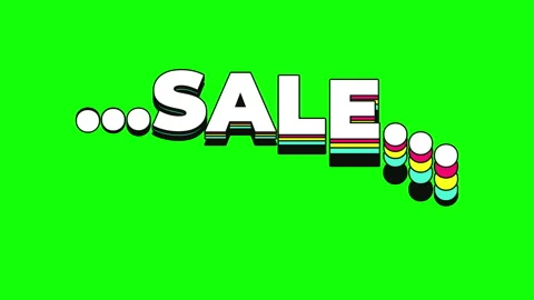 Text sale wavy bright loop animation. Word sale animated on green background Stock Footage 303828197