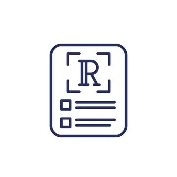 Text scan icon, line vector Stock Illustration