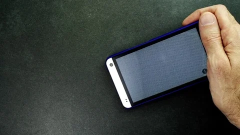 Text scrolling on smart phone screen Stock Footage 80913182