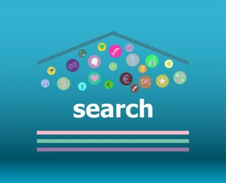 Text Search on digital background. SEO web development concept Stock Illustration