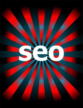 Text seo on digital screen. Search Engine Optimization it concept . Logo desi Illustrazione stock
