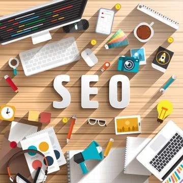 Text SEO Stock Illustration