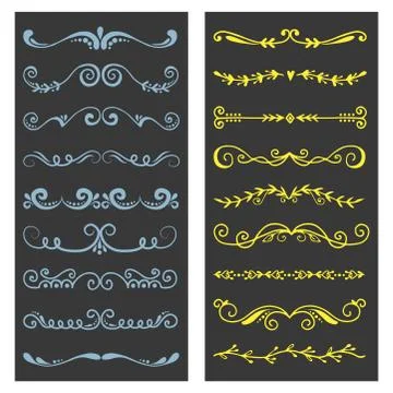 Text separator decoratice divider book typography ornament design elements Stock Illustration