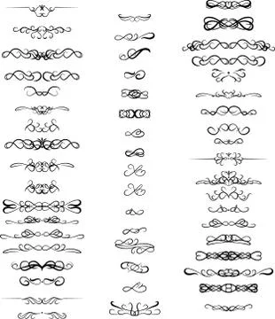 Text separator, set of decorative page dividers Stock Illustration