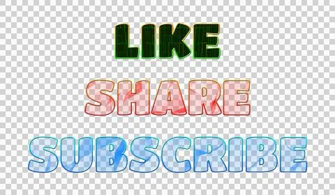 Text LIKE SHARE SUBSCRIBE 3d digital technology Stock Illustration