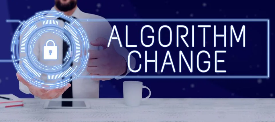 Text showing inspiration Algorithm Change. Business showcase change in procedure Foto stock