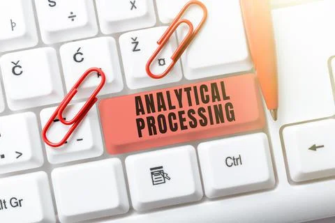 Text showing inspiration Analytical Processing. Business idea easily View Write Stock Photos