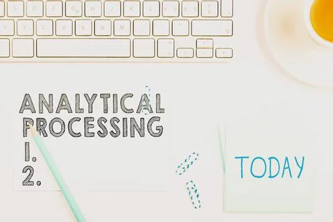 Text showing inspiration Analytical Processing. Word Written on easily View Foto stock
