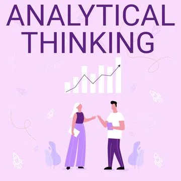 Text showing inspiration Analytical Thinking. Word Written on component of Illustrazione stock