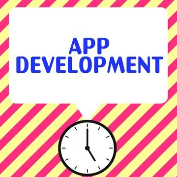 Text showing inspiration App Development. Word Written on Development services Stock Illustration