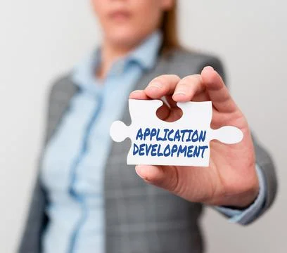 Text showing inspiration Application Development. Concept meaning creation of 스톡 사진