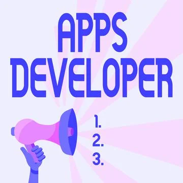 Text showing inspiration Apps Developer. Internet Concept Graphic artist イラスト素材