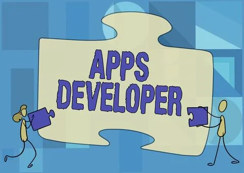 Text showing inspiration Apps Developer. Business concept Graphic artist 库存插图