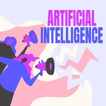 Text showing inspiration Artificial Intelligence. Business concept Machine copy Stock Illustration