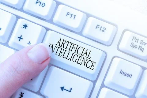 Text showing inspiration Artificial Intelligence. Word Written on Machine copy Foto stock