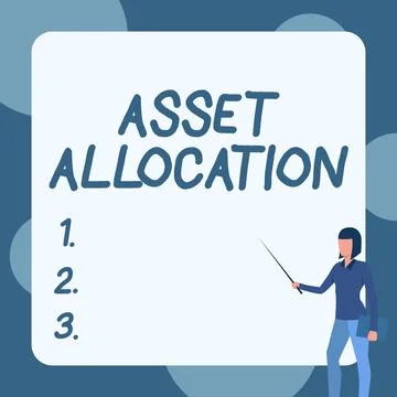 Text showing inspiration Asset Allocation. Business overview proportion and 스톡 일러스트
