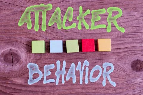Text showing inspiration Attacker Behavior. Business approach analyze and Stockfoto's