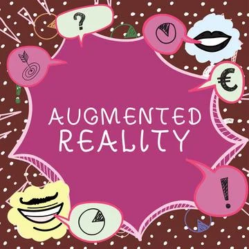 Text showing inspiration Augmented Reality. Business overview technology that Illustrazione stock