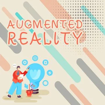 Text showing inspiration Augmented Reality. Business overview technology that Stock-Illustration