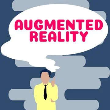 Text showing inspiration Augmented Reality. Business overview technology that Stock-Illustration