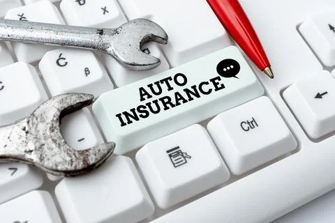 Text showing inspiration Auto Insurance. Word for Protection against financial Stock Photos