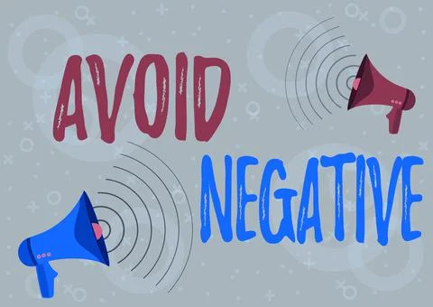 Text showing inspiration Avoid Negative. Business concept Staying away from 库存插图