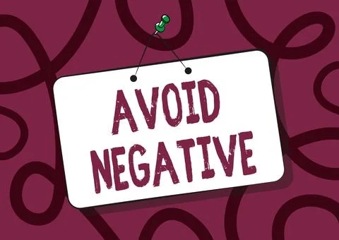 Text showing inspiration Avoid Negative. Concept meaning Staying away from Stock Illustration