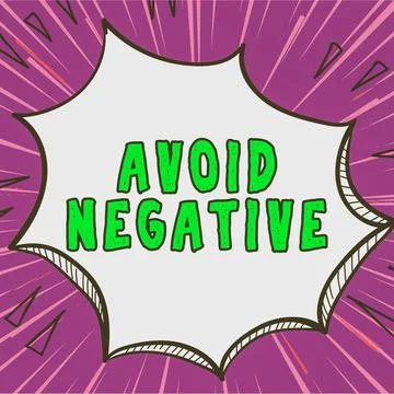 Text showing inspiration Avoid Negative. Concept meaning Staying away from Stockillustratie