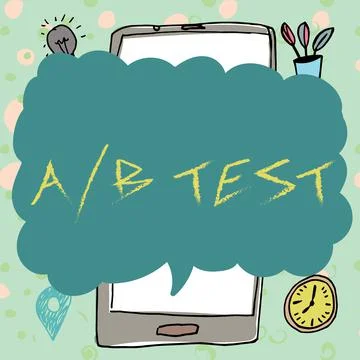 Text showing inspiration A By B Test. Business showcase Simple short question Stock Illustration