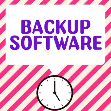 Text showing inspiration Backup Software. Business overview create extra exact 库存插图