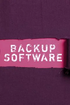 Text showing inspiration Backup Software. Internet Concept boundary across which Stockfoto's